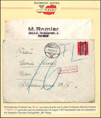 Poststück - Grazer Aushilfsausgabe - Briefmarken und Ansichtskarten