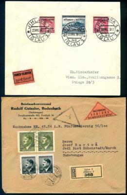 Poststück - IGLAU Belege aus dem Zeitbereich CSR und Protektorat etc., - Briefmarken und Ansichtskarten