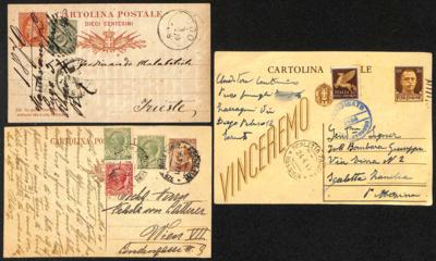 Poststück - Italien - Partie Ganzsachen - Postkarten ab 1880 mit einigen interess. Stücken, - Briefmarken und Ansichtskarten