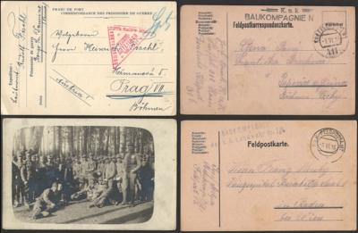 Poststück - Kl. Partie Österr. Feldu. Kriegsgefangenenpost mit etwas Zensurpost, - Francobolli e cartoline