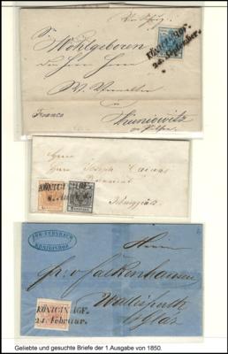 Poststück - Österr. Ausg. 1850 - 3 attraktive - Známky a pohlednice