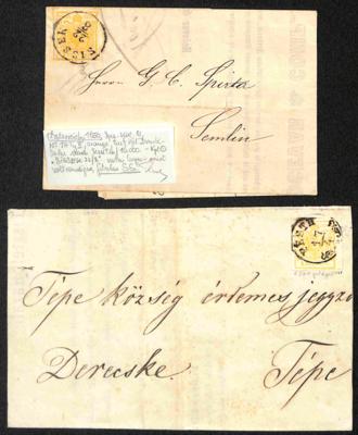 Poststück - Österr. Ausg. 1850 - Kl. Partie Poststücke Nr. 1H/M, - Briefmarken und Ansichtskarten