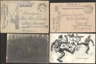 Poststück - Österr. Feldpost WK I - Partie Feldartillerie - Gebirgsartillerie - Feldkanonen etc., - Známky a pohlednice