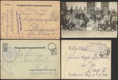 Poststück - Österr. Feldpost WK I - Sammlung Technische Truppe - Sappeure - Genie - Telegraphen - Telephon etc., - Stamps and postcards