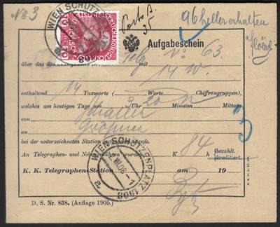 Poststück - Österr. Monarchie - Sonderstempel "WIEN - SCHÜTZENPLATZ 1908 UB "a" vom 2. VII. 1908, - Briefmarken und Ansichtskarten