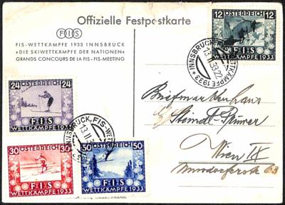 Poststück - Österreich 1933 Nr.551-54 (FIS - Stamps and postcards