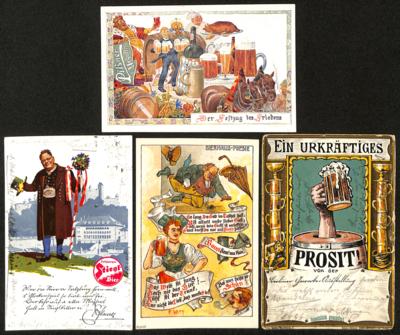 Poststück - Partie Motivkarten "Wein" und "Bier", - Stamps and postcards