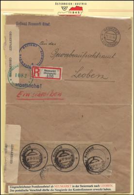 Poststück - Steiermark 1945 - rare Belege, - Briefmarken und Ansichtskarten