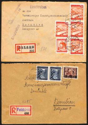 Poststück - Vorarlberg 3 rare Einschreibebedarfsbriefe - Briefmarken und Ansichtskarten