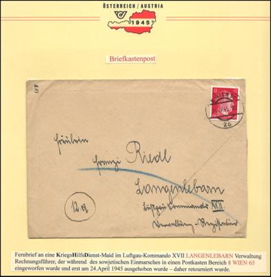 Poststück - wiener Briefkastenpost - Známky a pohlednice