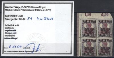 .Briefstück/gestempelt/*/** - Kl. Partie Saargebiet mit Kehrdrucken, - Briefmarken und Ansichtskarten