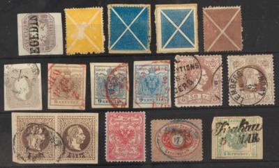 .Briefstück/gestempelt/*/(*) - Sammlung Österr. Monarchie 1850/67 incl. etwas Zeitungsstempelm. etc., - Stamps and postcards