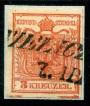 .Briefstück - Österr. Nr. 3 H Ia geripptes Papier, - Briefmarken und Ansichtskarten