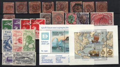 **/*/Briefstück - Partie Dänemark mit etwas Grönland und Färöer, - Stamps and postcards