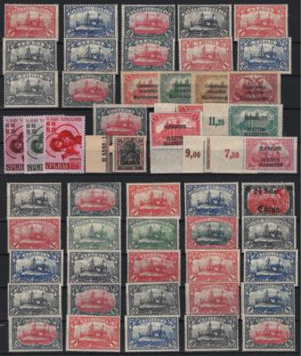 **/*/Briefstück - Partie div. Deutschland mit Kolonien - D. Bes. WK II - Abst. Geb. - D.Reich - Danzig etc., - Stamps and postcards