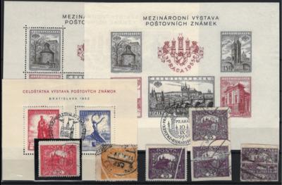 **/*/Briefstück - Reichh. Partie Tschechosl. ab 1918 u.a. mit etwas Plattenf., - Stamps and postcards