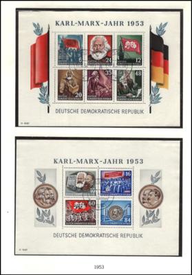 .Briefstück - Sammlung DDR 1949/1962 u.a. mit MARX - Blöcken, - Francobolli e cartoline