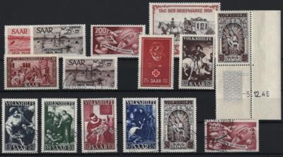 **/Briefstück - Sammlung Saarland - tls. ** und Briefstück gesammelt, - Briefmarken und Ansichtskarten