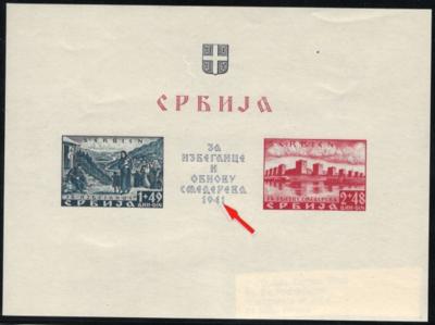 ** - D. Bes. Serbien - Block Nr. 2I - Briefmarken und Ansichtskarten