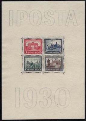 * - D.Reich Bl. Nr. 1 (IPOSTA) - leicht erhöht sign. Schlegel, - Stamps and postcards