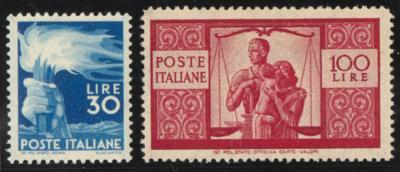 ** - Italien Nr. 702 A und 704A postfr., - Stamps and postcards