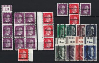 **/* - Kl. Partie Österr. 1945mit Grazer Markwerte ** - 8 Pfg. Scheibbs Type III **, - Briefmarken und Ansichtskarten