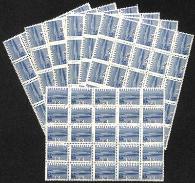 ** - Österr. Nr. 541 (50 Gr. Blau Kl. Landschaft) - angebl. ca. 600 Stück in Einheiten, - Stamps and postcards