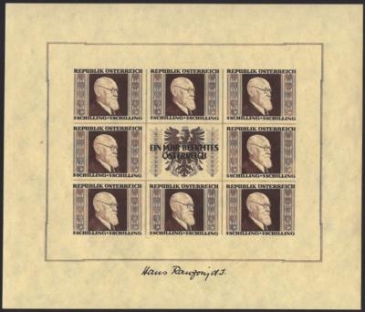 **/*/(*) - Österr. - Reichh. Partie ab 1945 mit RENNERBLOCK(wie übl. mit div. Unebenh.) -Renner geschn. etc., - Stamps and postcards