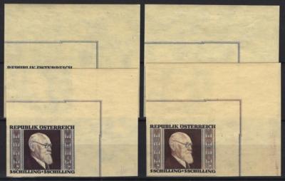 ** - Österr. - Renner geschnitten - rechte obere Eckrandstücke, - Francobolli e cartoline