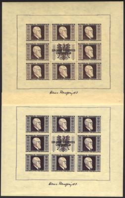 ** - Österr. - RENNERBLOCK, - Briefmarken und Ansichtskarten