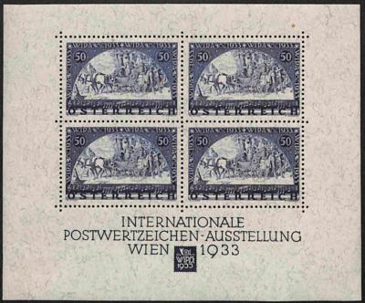 ** - Österreich 1933 WIPA-Block - Stamps and postcards