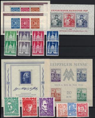 ** - Sammlung D. Nachkriegsbes. u.a. Bizone Nr.97/100IIYB mit Fotoattest Stemmler, - Briefmarken und Ansichtskarten