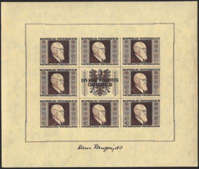 ** - Sammlung Österr. 1945/1982 u.a. mit RENNERBLOCK(übl. Unebenh.) - Grazer - Flug 1950/53 etc., - Briefmarken und Ansichtskarten