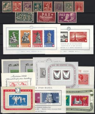 **/* - Sammlung Schweiz ca. 1907/1963, - Stamps and postcards