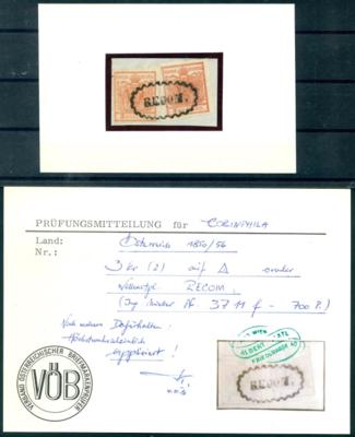 gestempelt - Österr. Nr. 3 III - 2 Stück mit oval umrahmten RECOM-Stempel, - Francobolli e cartoline