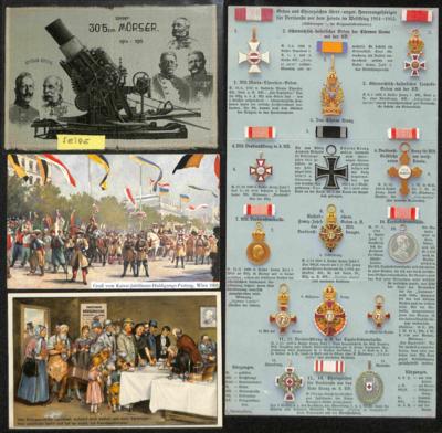 Partie Österr. Feldpost mit Militaria - AK etc., - Stamps and postcards