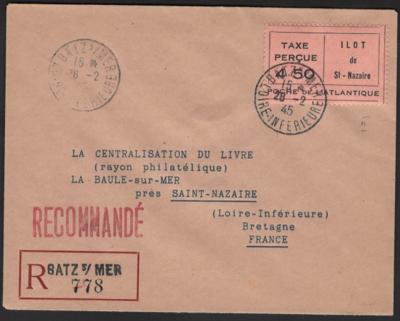 Poststück - D. Bes. WK II - Private Ausgaben - St. Nazaire Nr. 3 II auf Kuvert, - Stamps and postcards