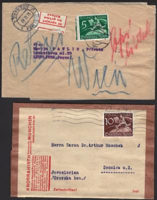 Poststück - D.Reich - 3 Zeitungsschleifen aus 1940 nach Jugosl. mit Nr. Z738 (2, - Briefmarken und Ansichtskarten