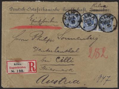 Poststück - Dt. Ostafrika 1893 Vorläufer: Rekobrief - Stamps and postcards