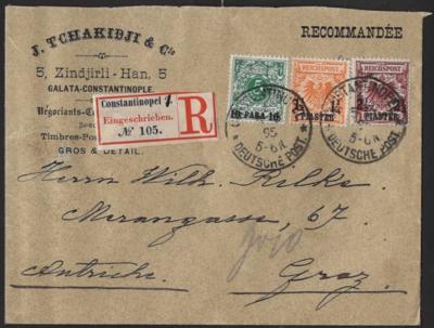 Poststück - Dt. Post Türkei 1895 Rekobrief - Briefmarken und Ansichtskarten