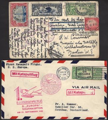 Poststück - Europa u. Übersee - Partie besondere Flugpost, - Stamps and postcards