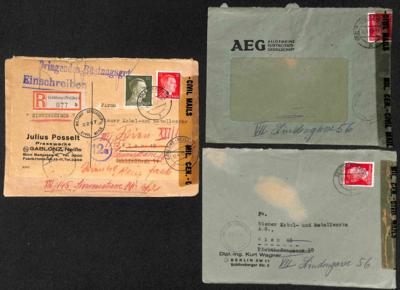 Poststück/gestempelt - Partie Poststücke Europa u. Übersee meist nach Österr. - u.a. 3 Überroller - Belege nach Wien 1945, - Briefmarken und Ansichtskarten