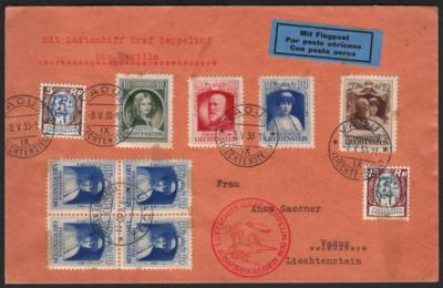 Poststück - Liechtenstein 1930 Graf Zeppelin Südamerikafahrt Brief Etappe bis Sevilla, - Stamps and postcards