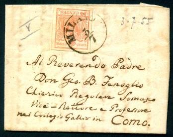 Poststück - Lombardei - Venetien Nr. 3 M - Briefmarken und Ansichtskarten