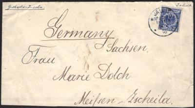 Poststück - Marshall-Inseln 1896 Brief von JALUIT nach MEISSEN mit 20Pf Adler (Mi. V48d), - Stamps and postcards