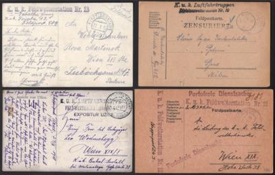 Poststück - Österr. Feldpost WK I - Partie Feldwetterstationen, - Briefmarken und Ansichtskarten