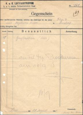 Poststück - Österr. Flugpost 1918 - Gegenschein - Briefmarken und Ansichtskarten