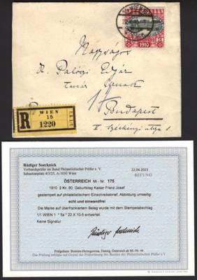 Poststück - Österr. Nr. 175 auf überfrankiertem Brief von Wien nach Budapest (Ankunftsstpl.), - Briefmarken und Ansichtskarten