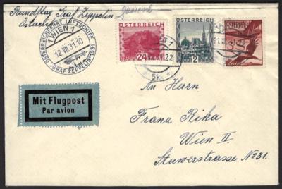 Poststück - Österreich 1931 Zeppelin Brief ÖsterreichRundfahrt, - Francobolli e cartoline