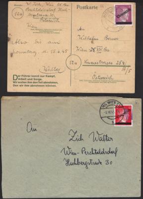 Poststück - Österreich 1945 9 Poststücke der 1. Wiener Ausgabe, - Známky a pohlednice